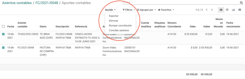File:Click en acciones de asientos conciliados en un asiento contable.png